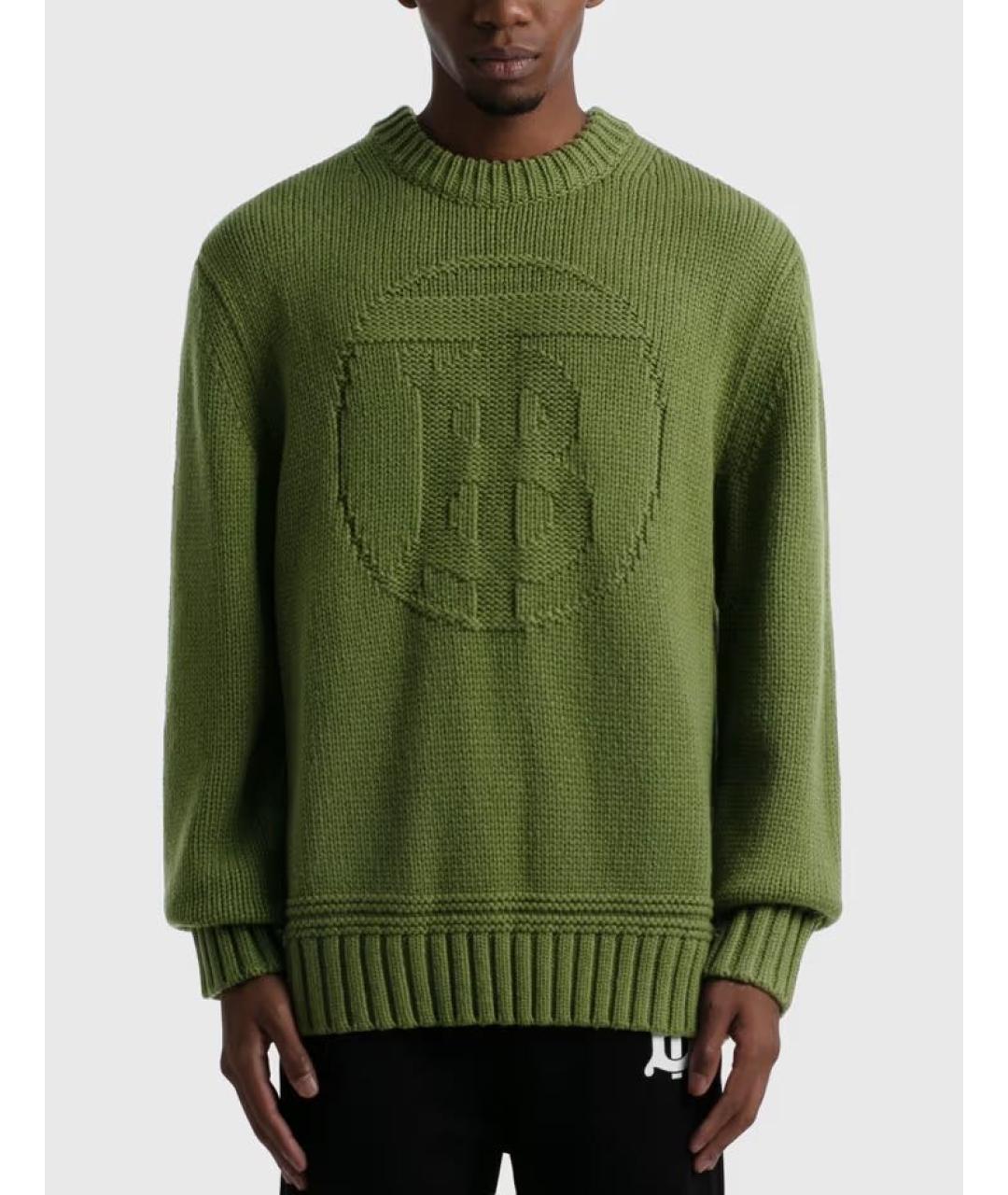 BURBERRY Хаки шерстяной джемпер / свитер, фото 2