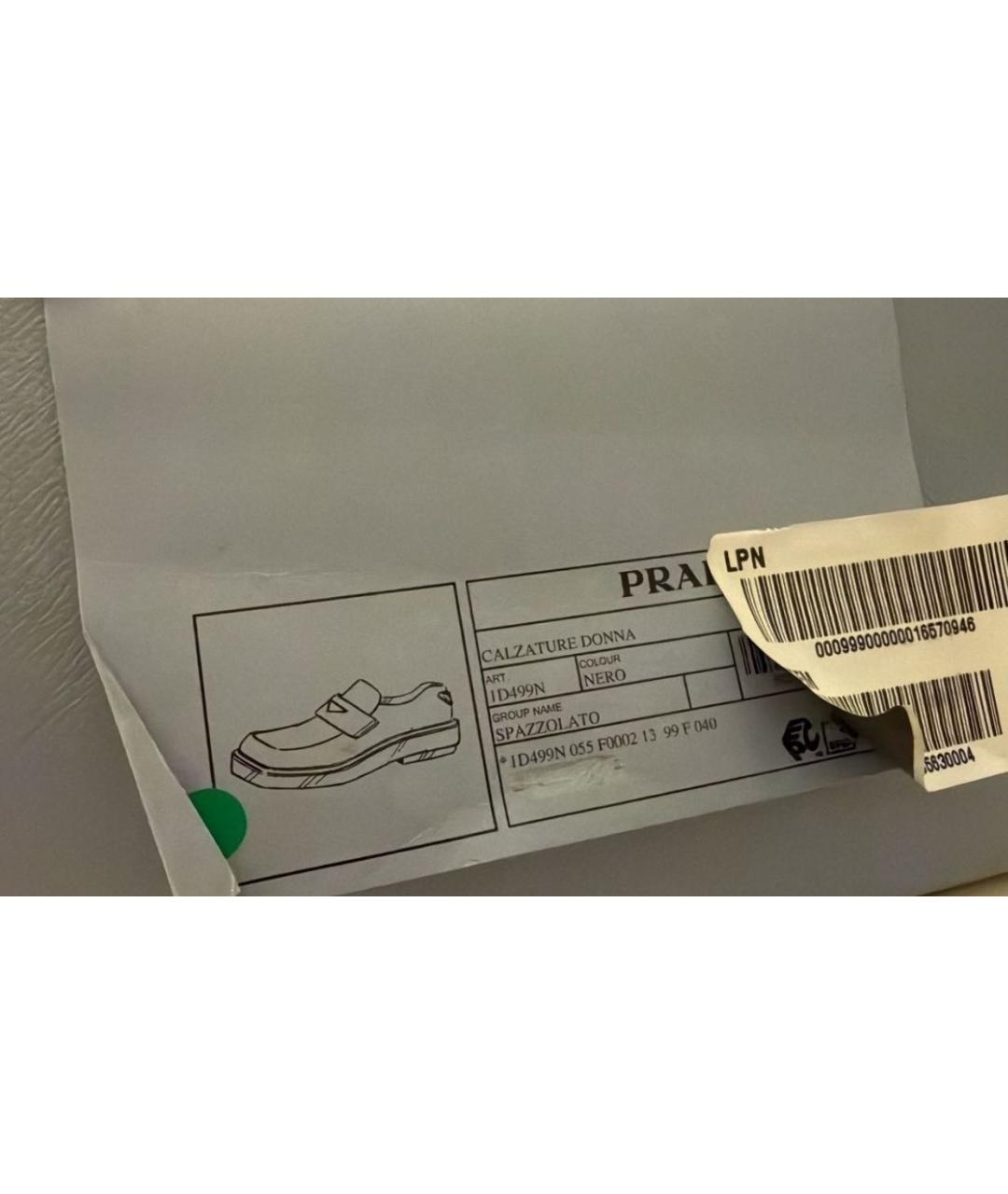 PRADA Черные кожаные лоферы, фото 4