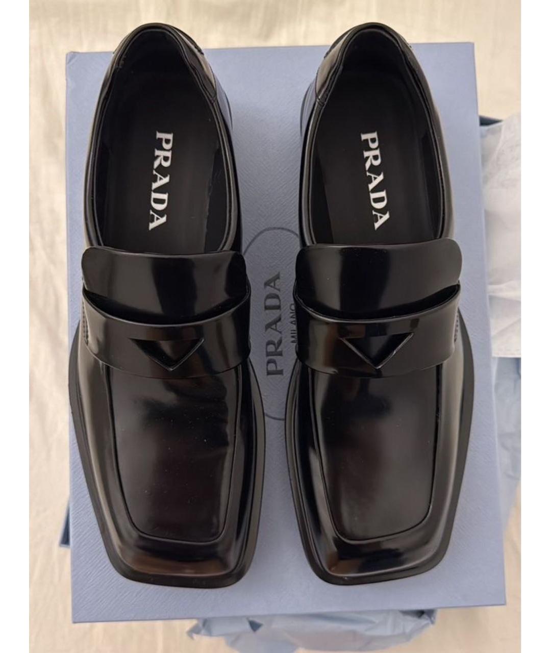 PRADA Черные кожаные лоферы, фото 3