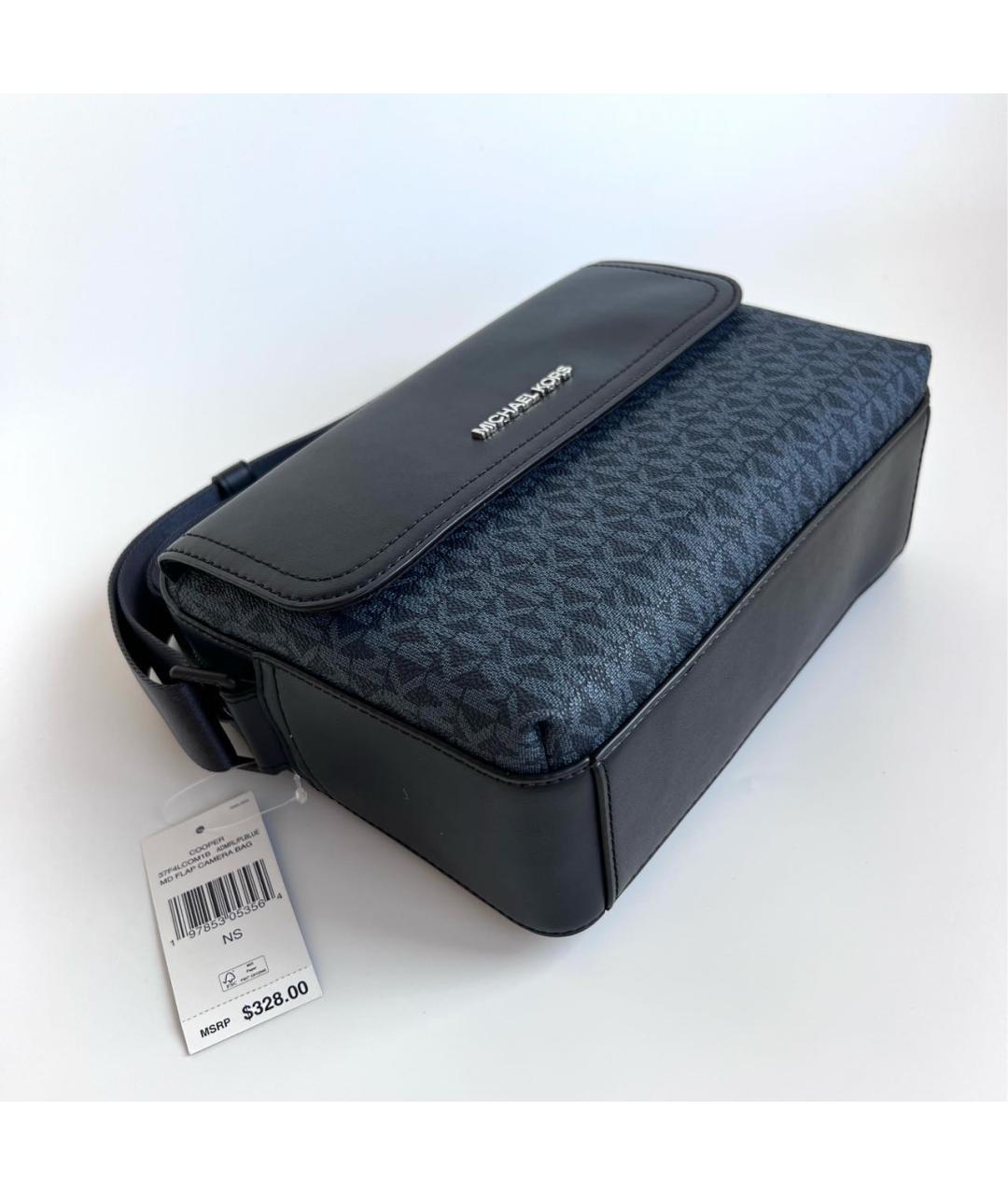 MICHAEL KORS Темно-синяя кожаная сумка на плечо, фото 5