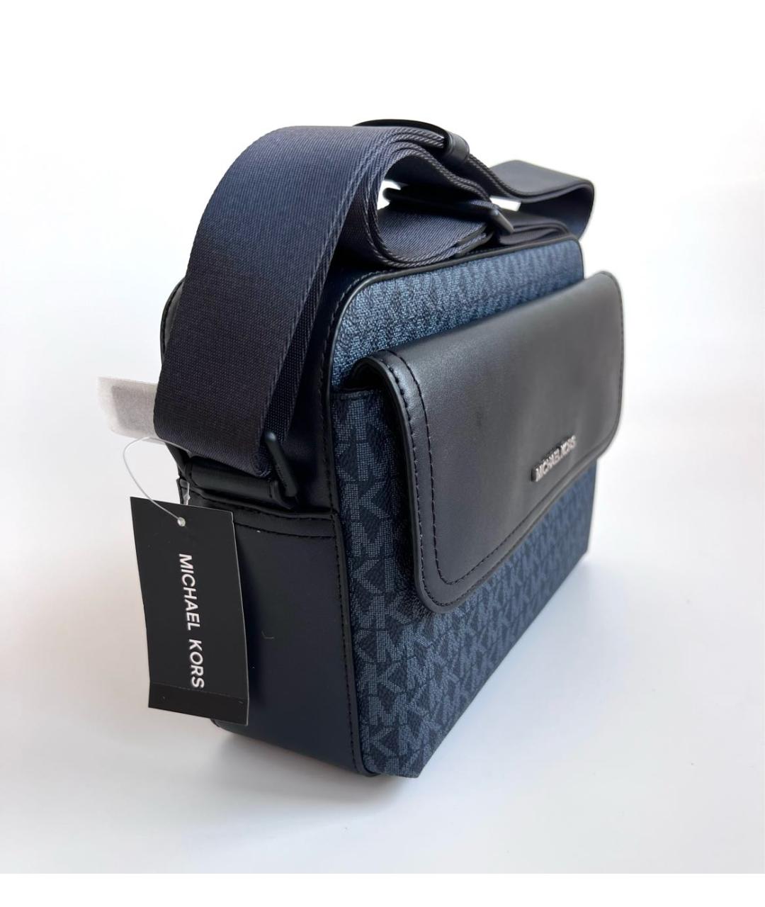 MICHAEL KORS Темно-синяя кожаная сумка на плечо, фото 3