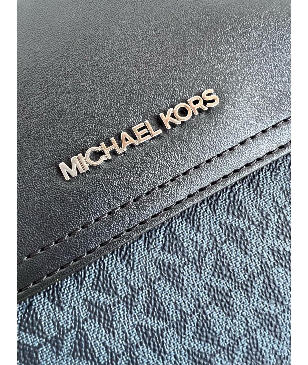 MICHAEL KORS Темно-синяя кожаная сумка на плечо, фото 4