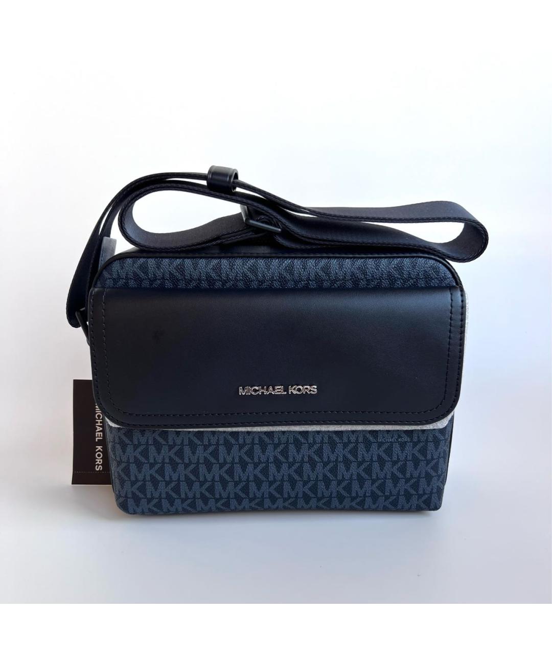 MICHAEL KORS Темно-синяя кожаная сумка на плечо, фото 6