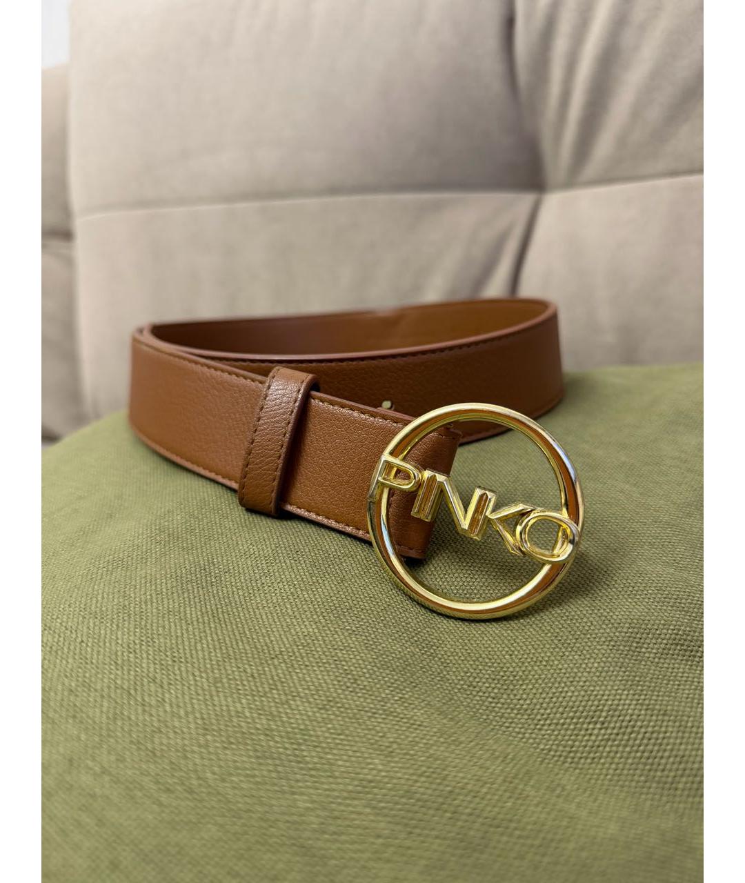 PINKO Коричневый кожаный ремень, фото 7