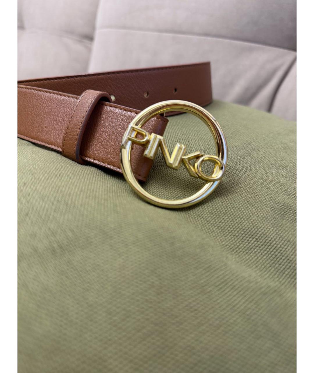 PINKO Коричневый кожаный ремень, фото 2