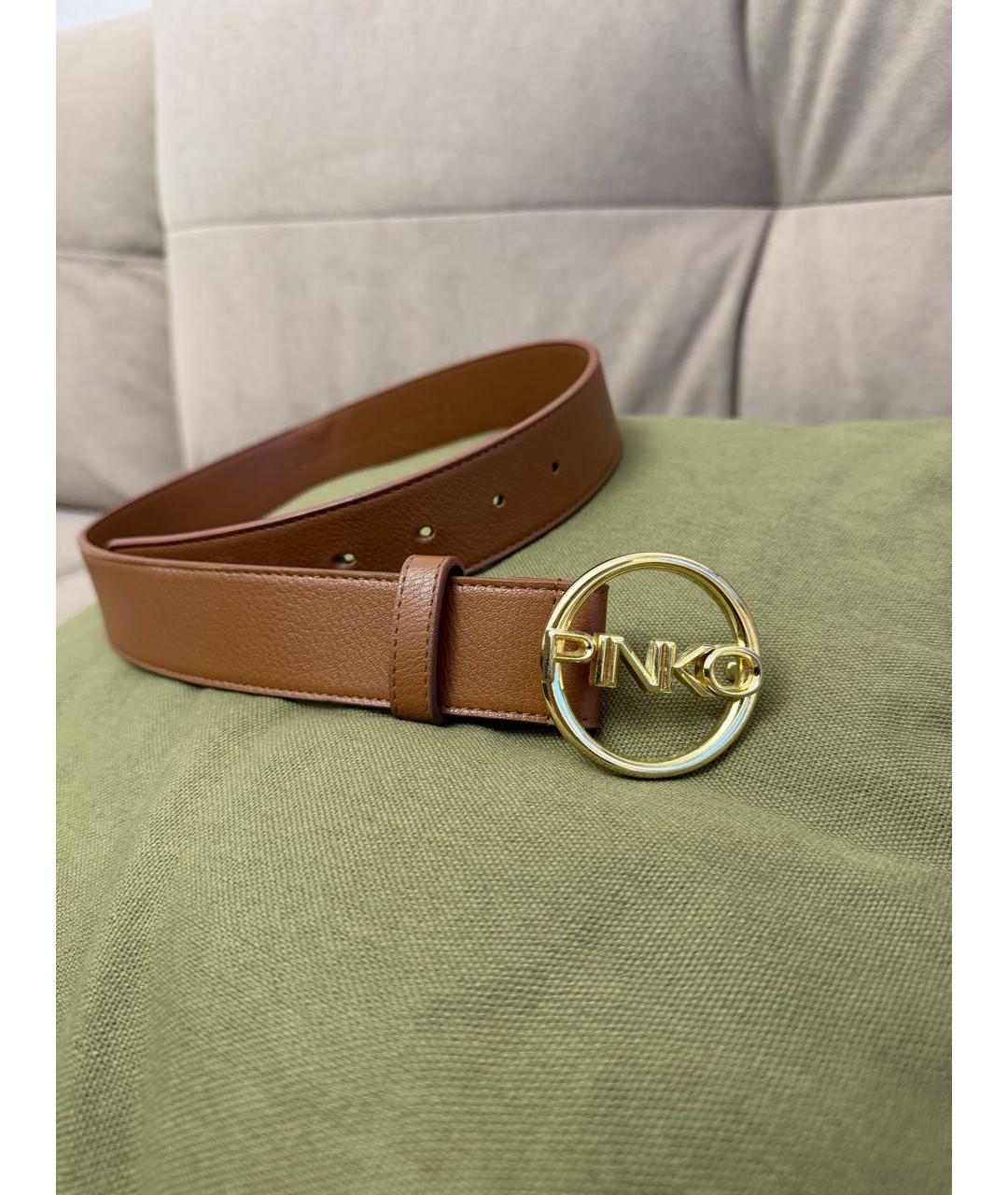 PINKO Коричневый кожаный ремень, фото 8