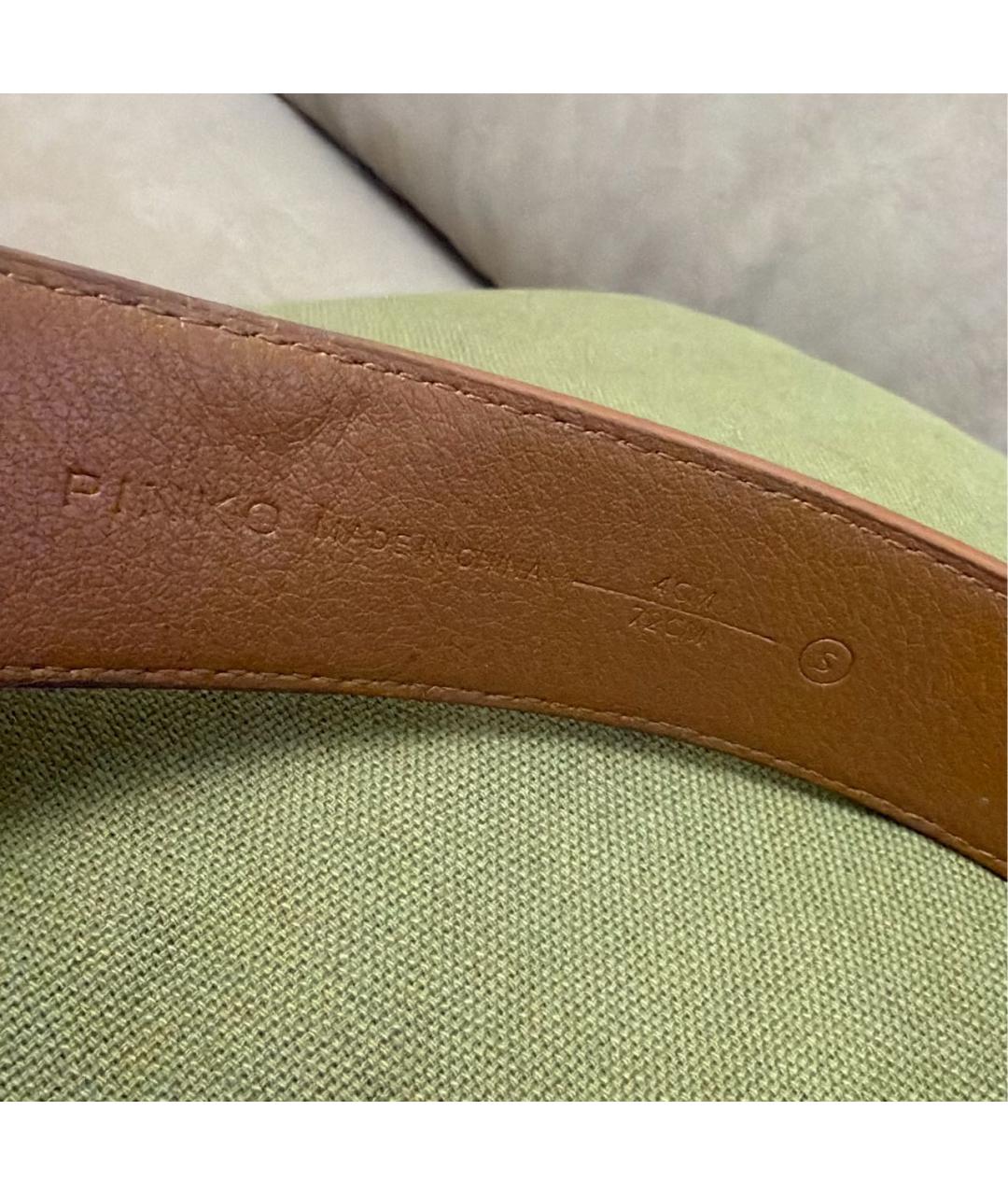 PINKO Коричневый кожаный ремень, фото 3