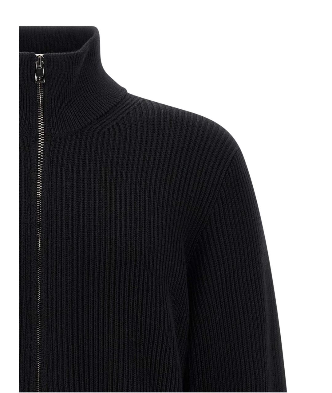 ROBERTO COLLINA Черный шерстяной кардиган, фото 3