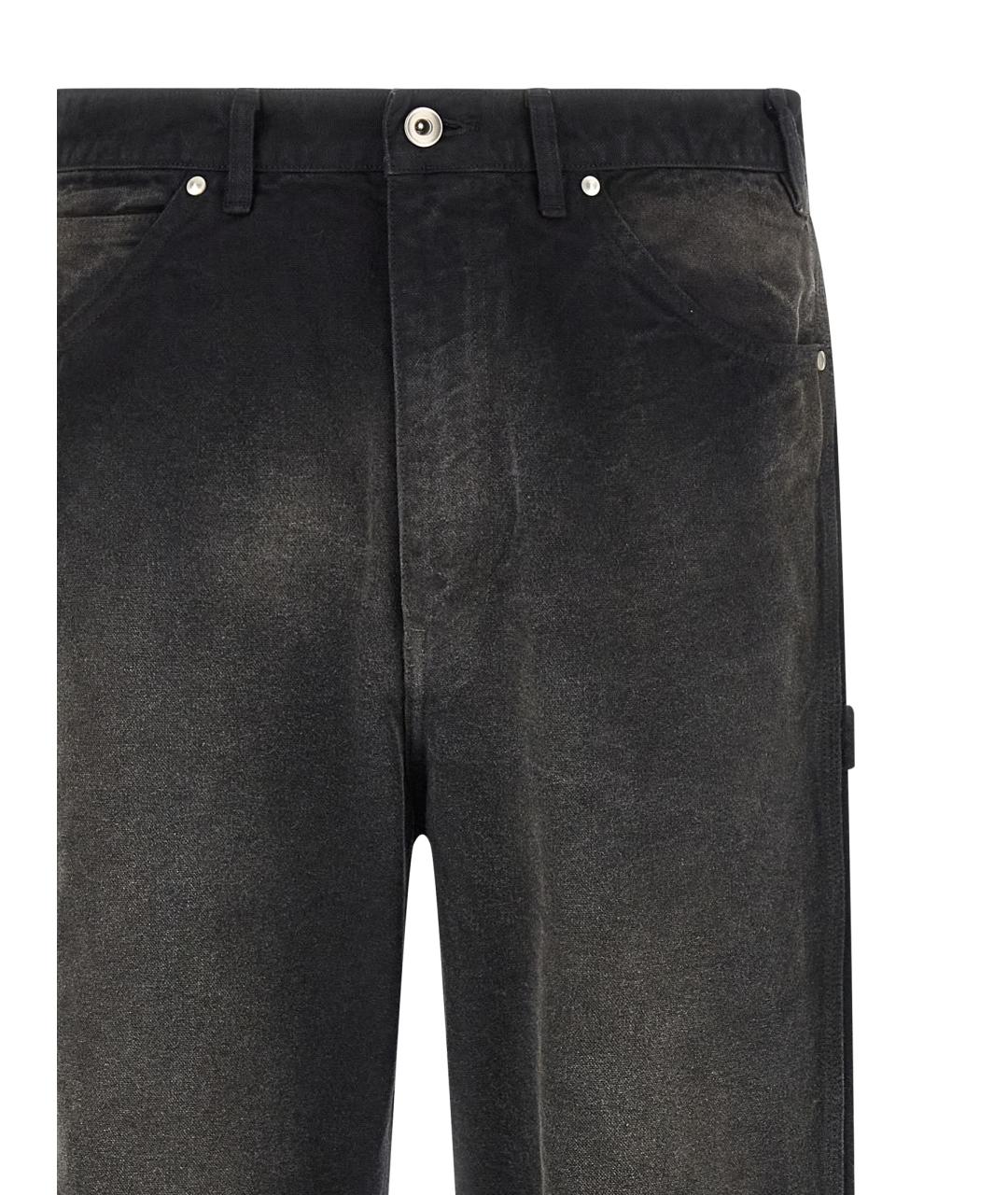AURALEE Черные хлопковые повседневные брюки, фото 3