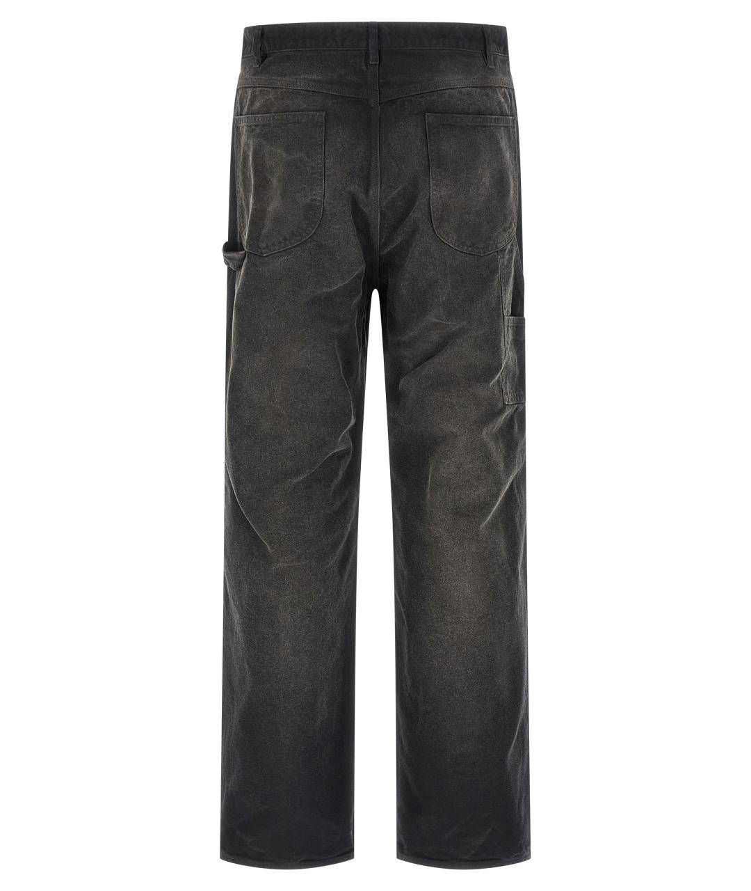 AURALEE Черные хлопковые повседневные брюки, фото 2