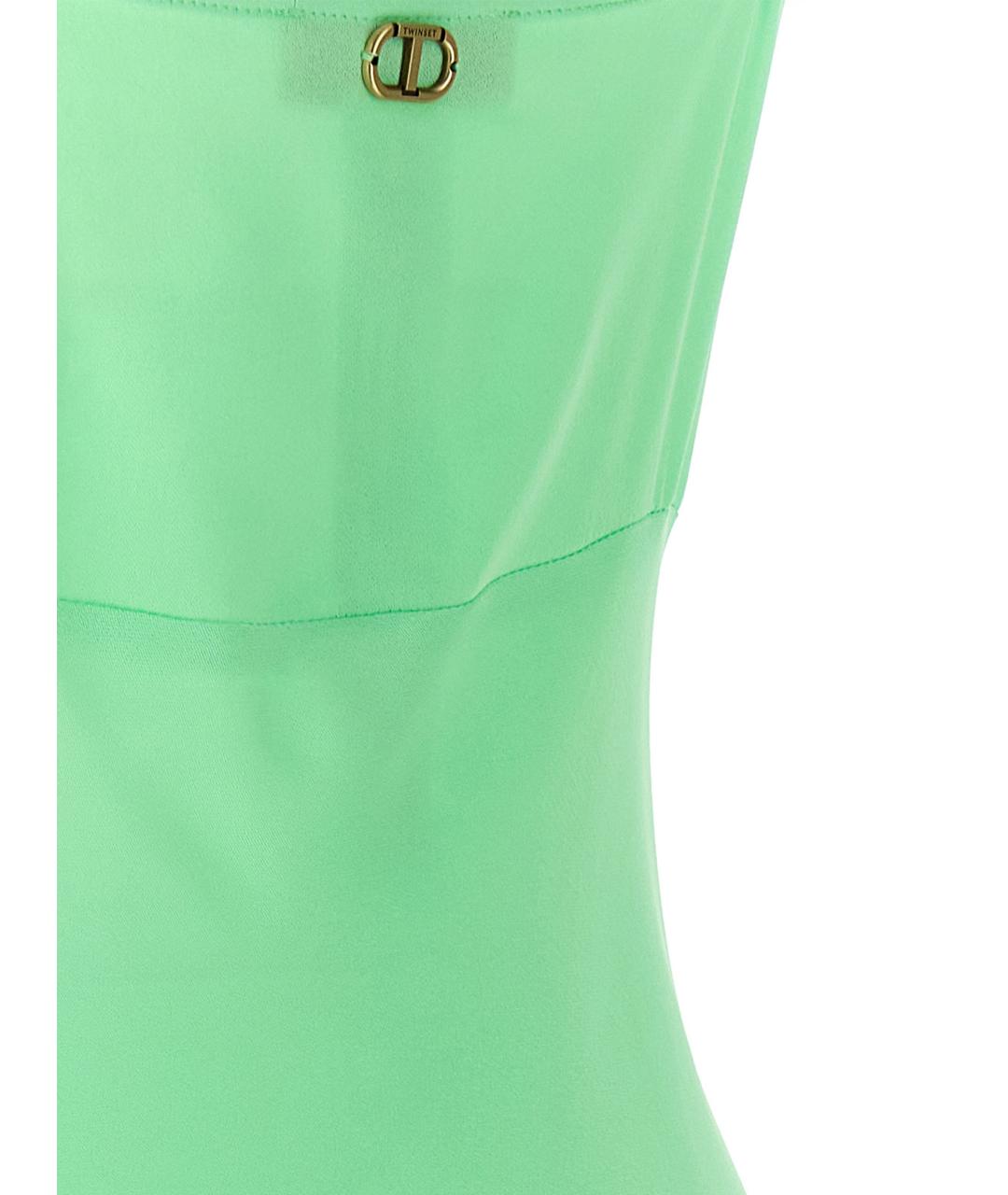 TWIN-SET Зеленые вискозное вечернее платье, фото 4