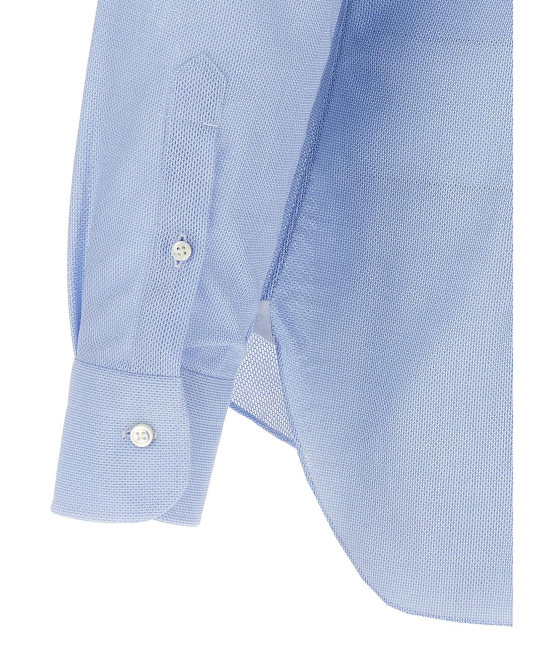 BARBA Голубая хлопковая кэжуал рубашка, фото 4