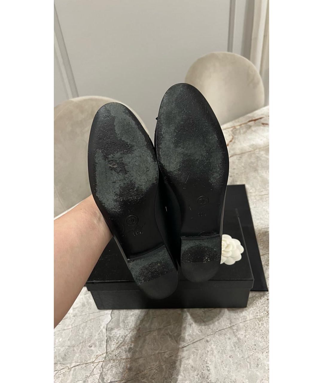 CHANEL Черные кожаные балетки, фото 3