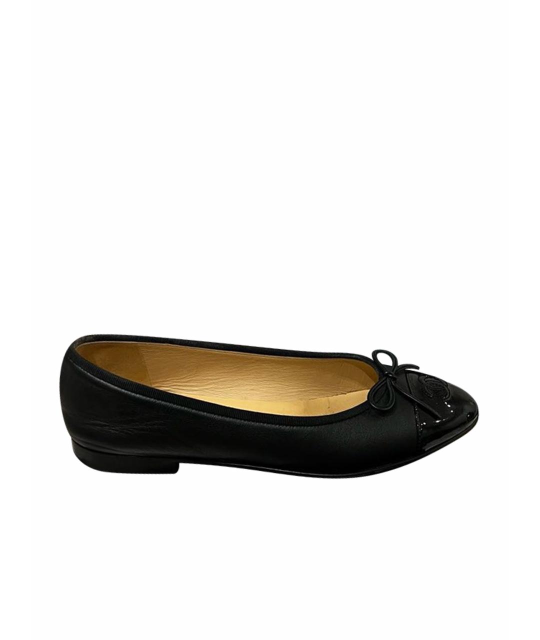 CHANEL Черные кожаные балетки, фото 1