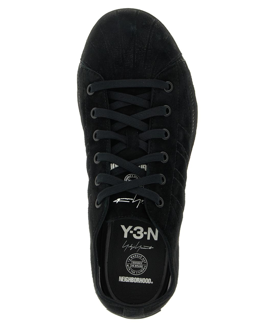 Y-3 Черные кожаные кеды, фото 4