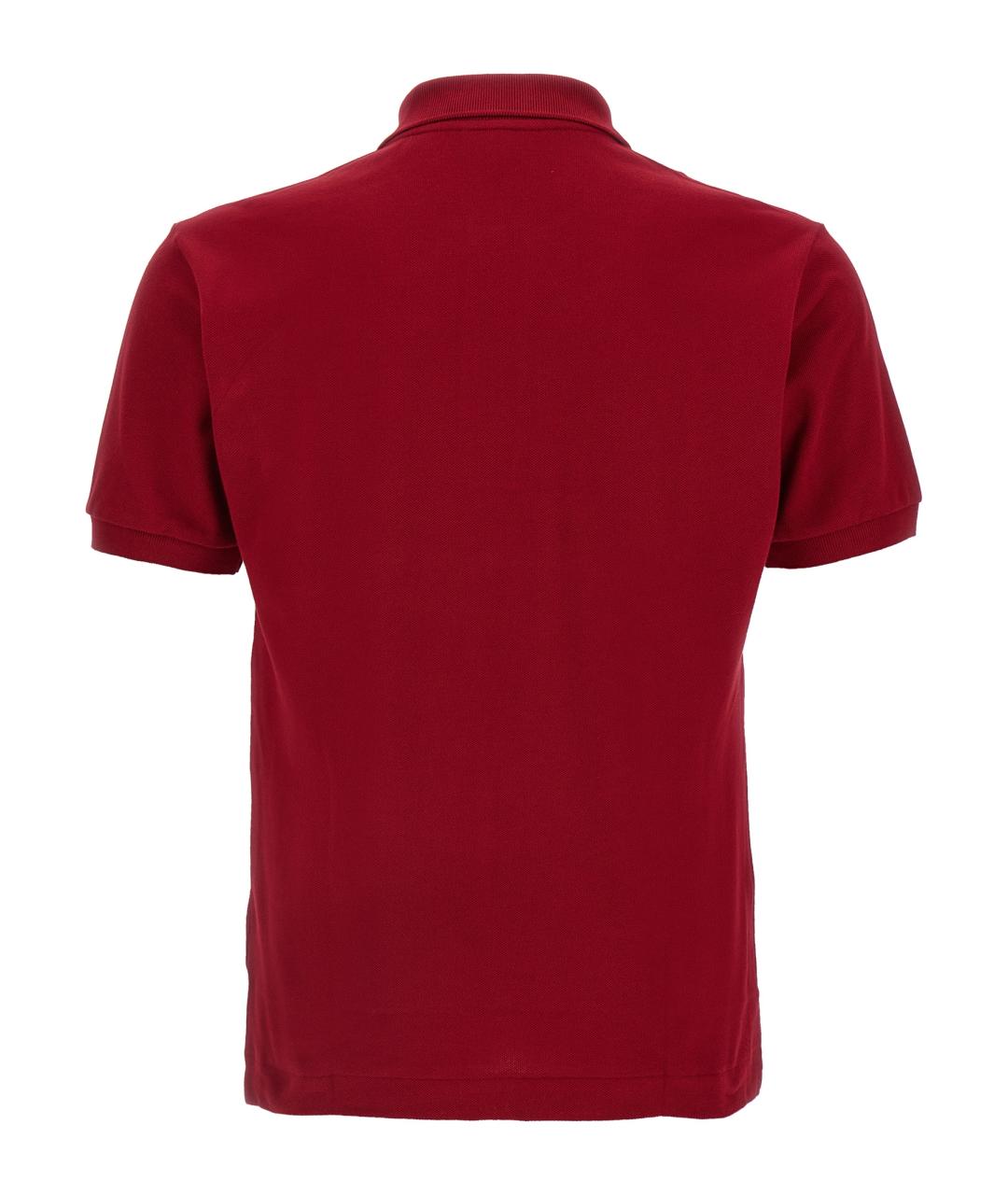 LACOSTE Красное хлопковое поло с коротким рукавом, фото 2