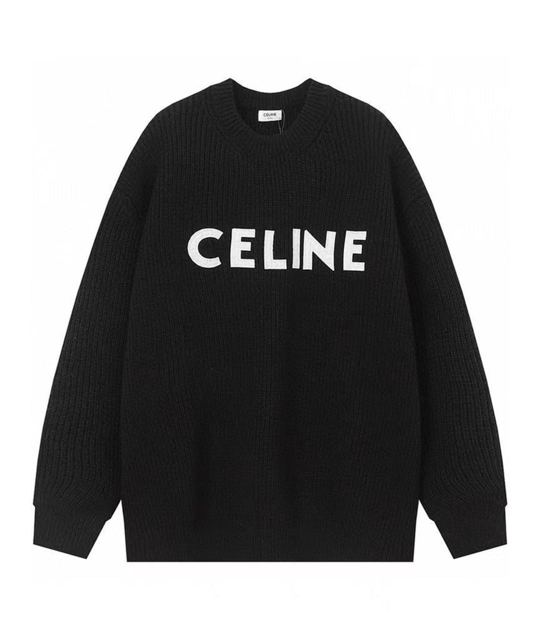 CELINE Черный шерстяной джемпер / свитер, фото 1