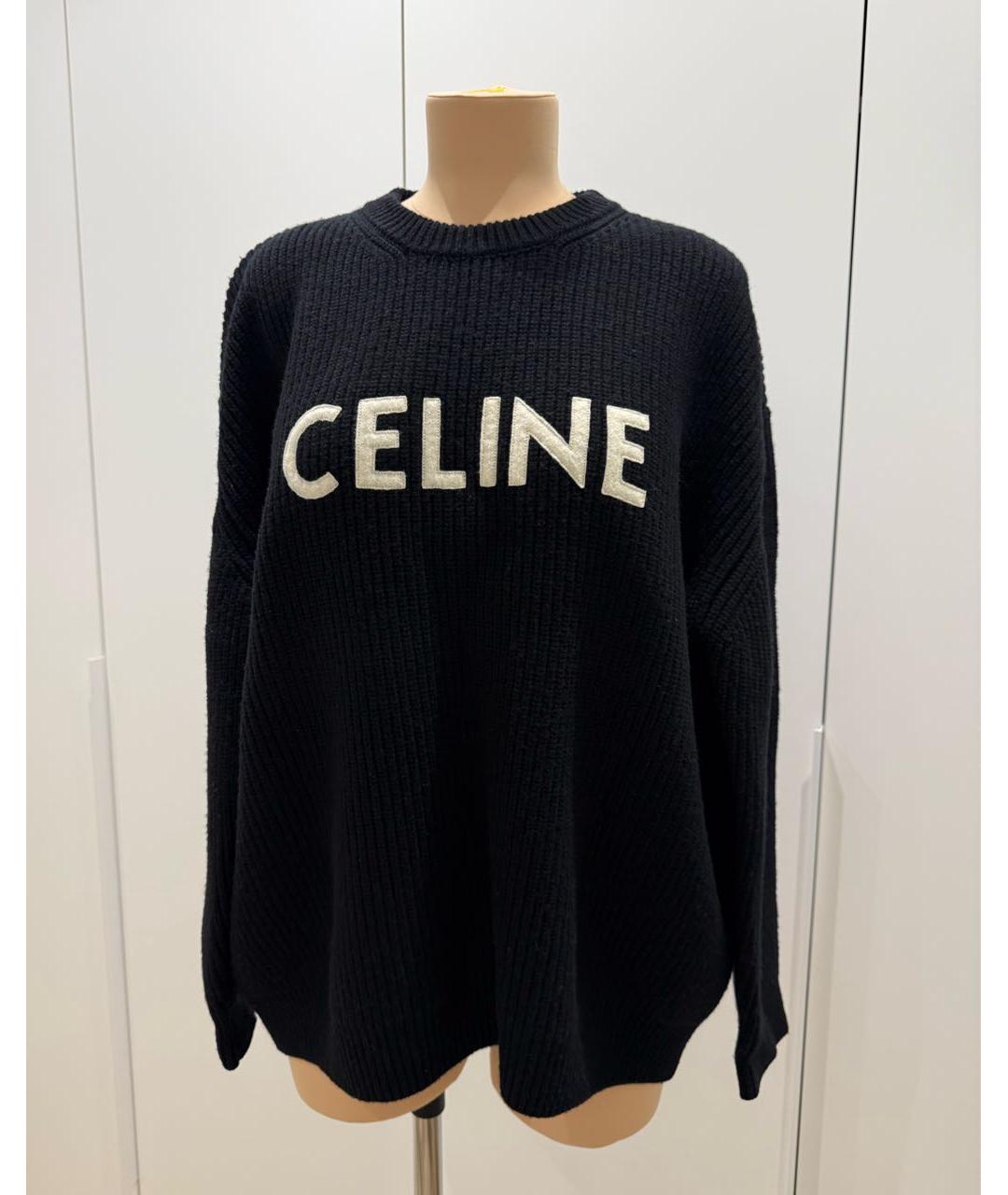CELINE Черный шерстяной джемпер / свитер, фото 6