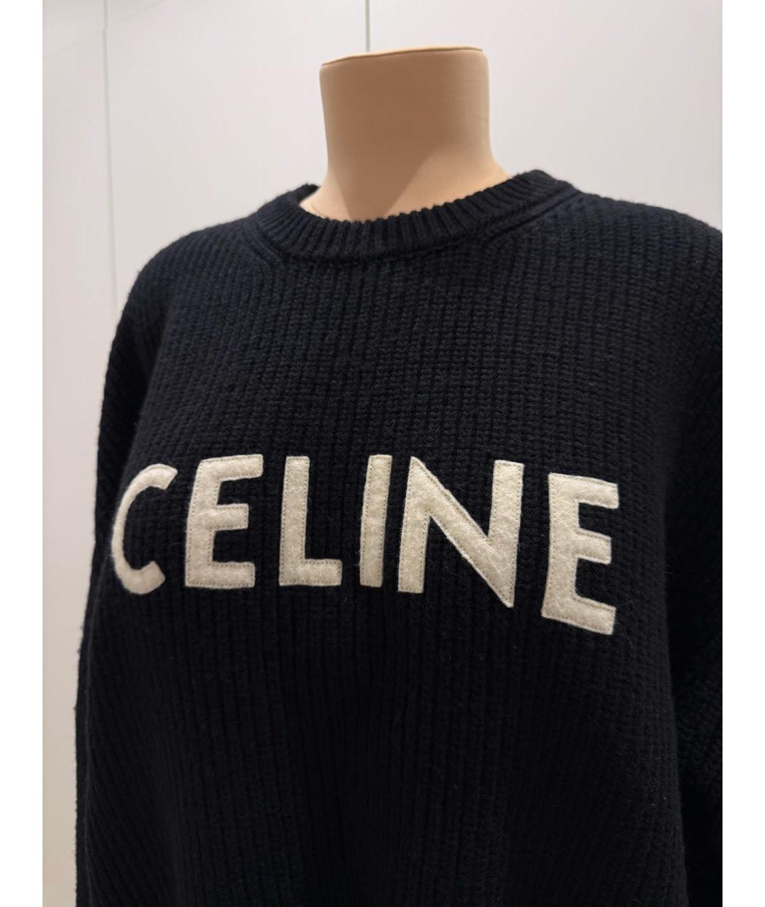 CELINE Черный шерстяной джемпер / свитер, фото 3
