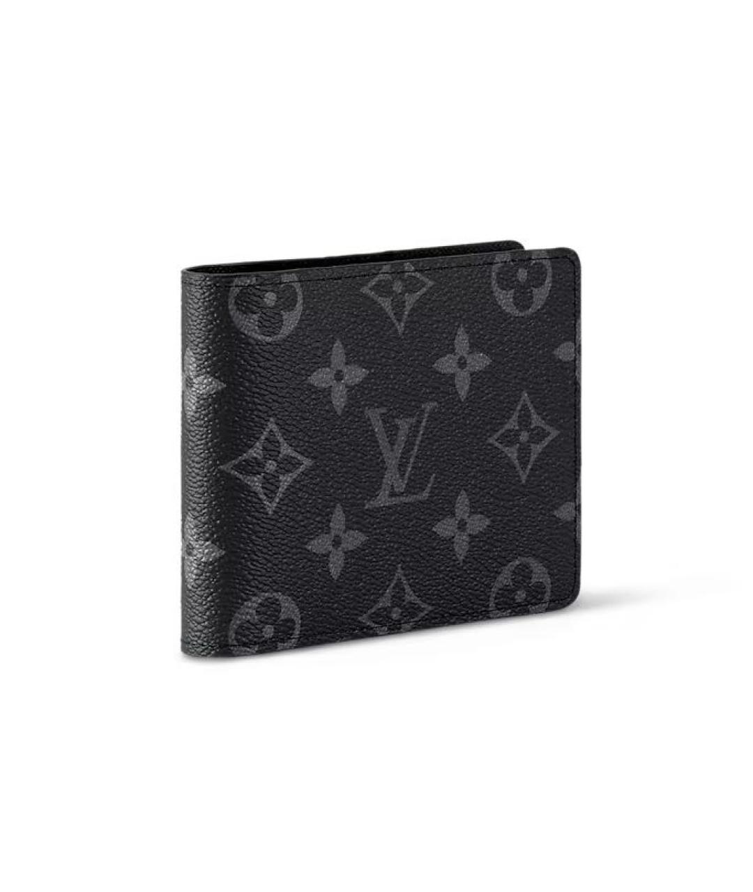 LOUIS VUITTON Черный кожаный кошелек, фото 3