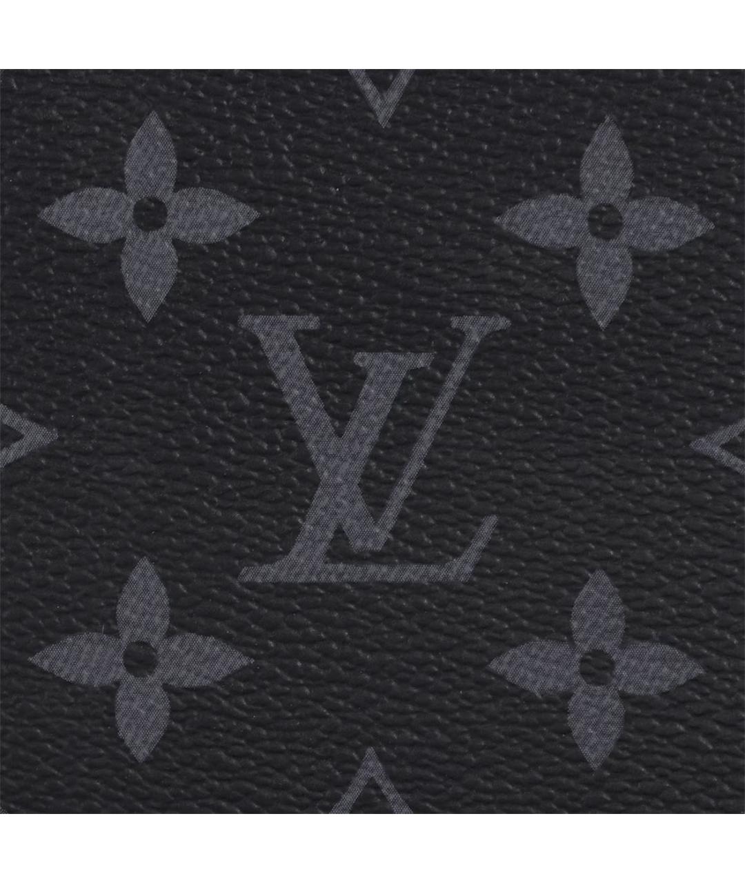 LOUIS VUITTON Черный кожаный кошелек, фото 6