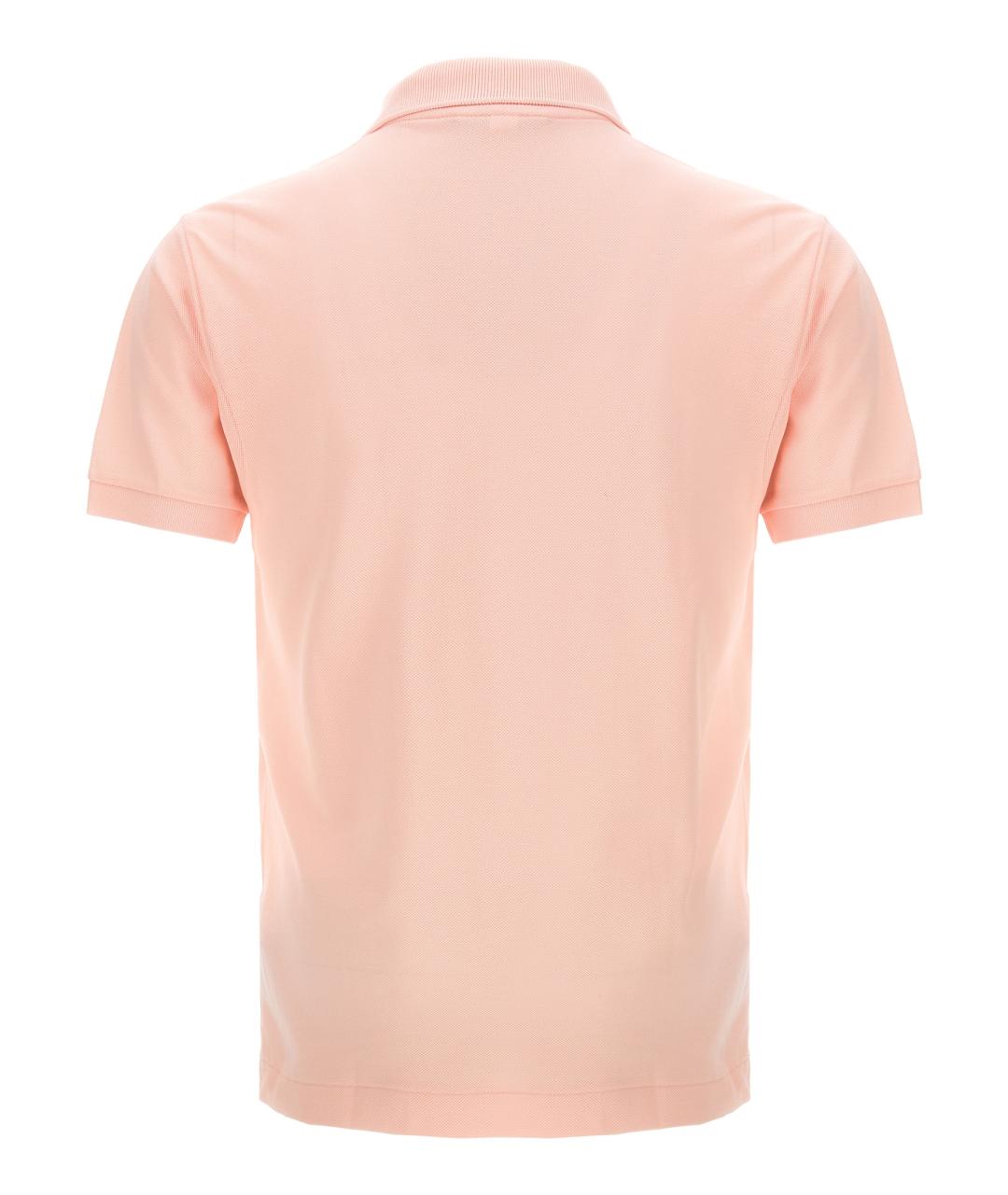 LACOSTE Розовое хлопковое поло с коротким рукавом, фото 2