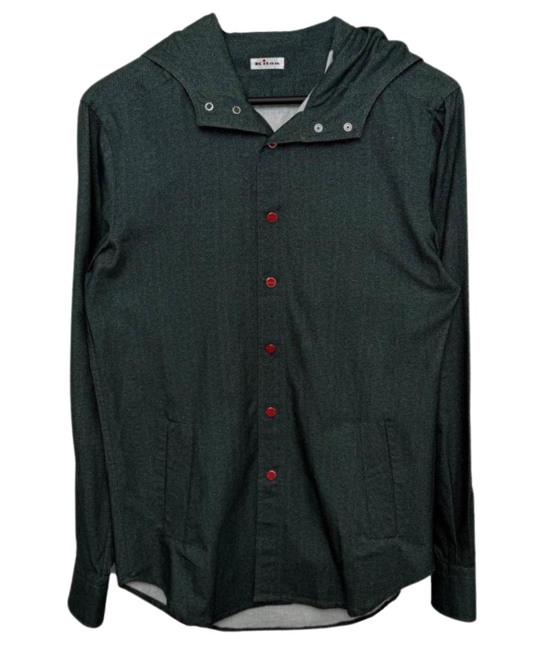 KITON Хаки хлопковая кэжуал рубашка, фото 1