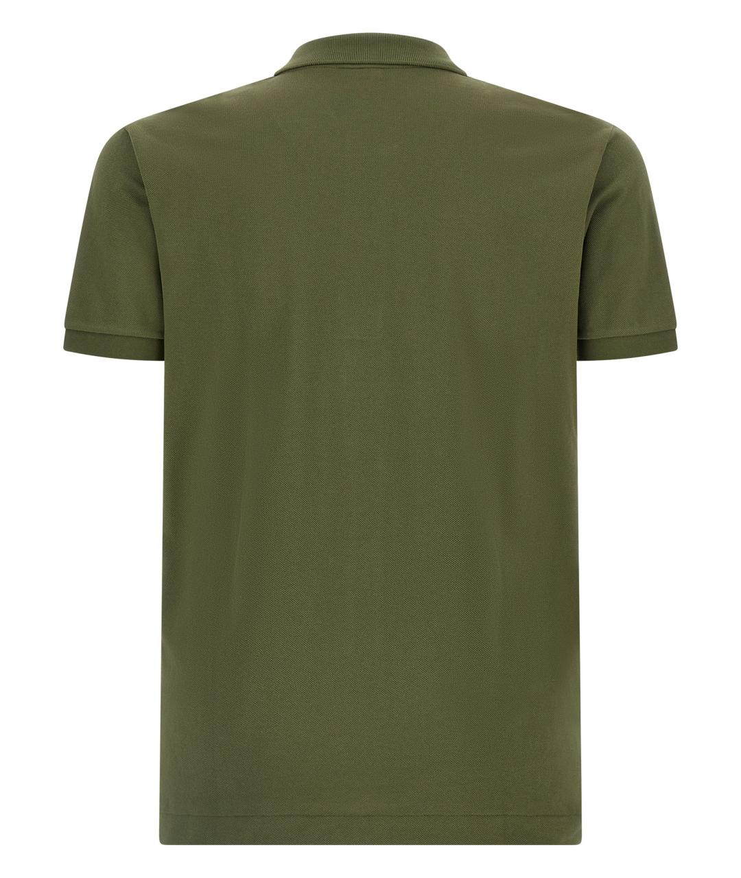 LACOSTE Зеленые хлопковое поло с коротким рукавом, фото 2