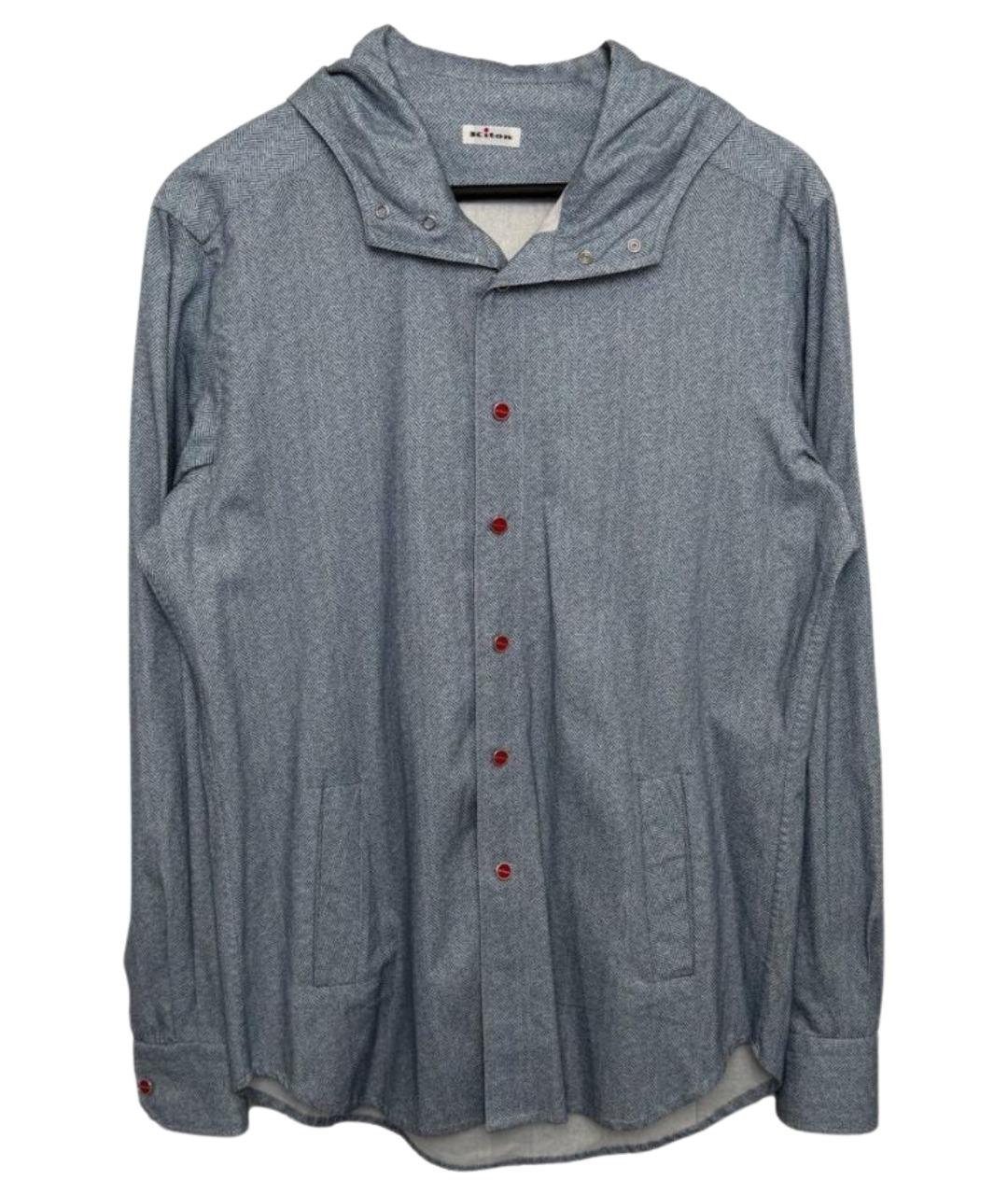 KITON Голубая хлопковая кэжуал рубашка, фото 1