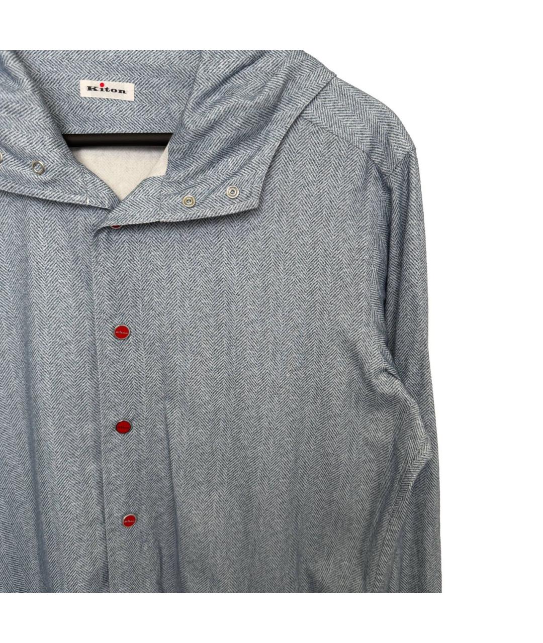 KITON Голубая хлопковая кэжуал рубашка, фото 2