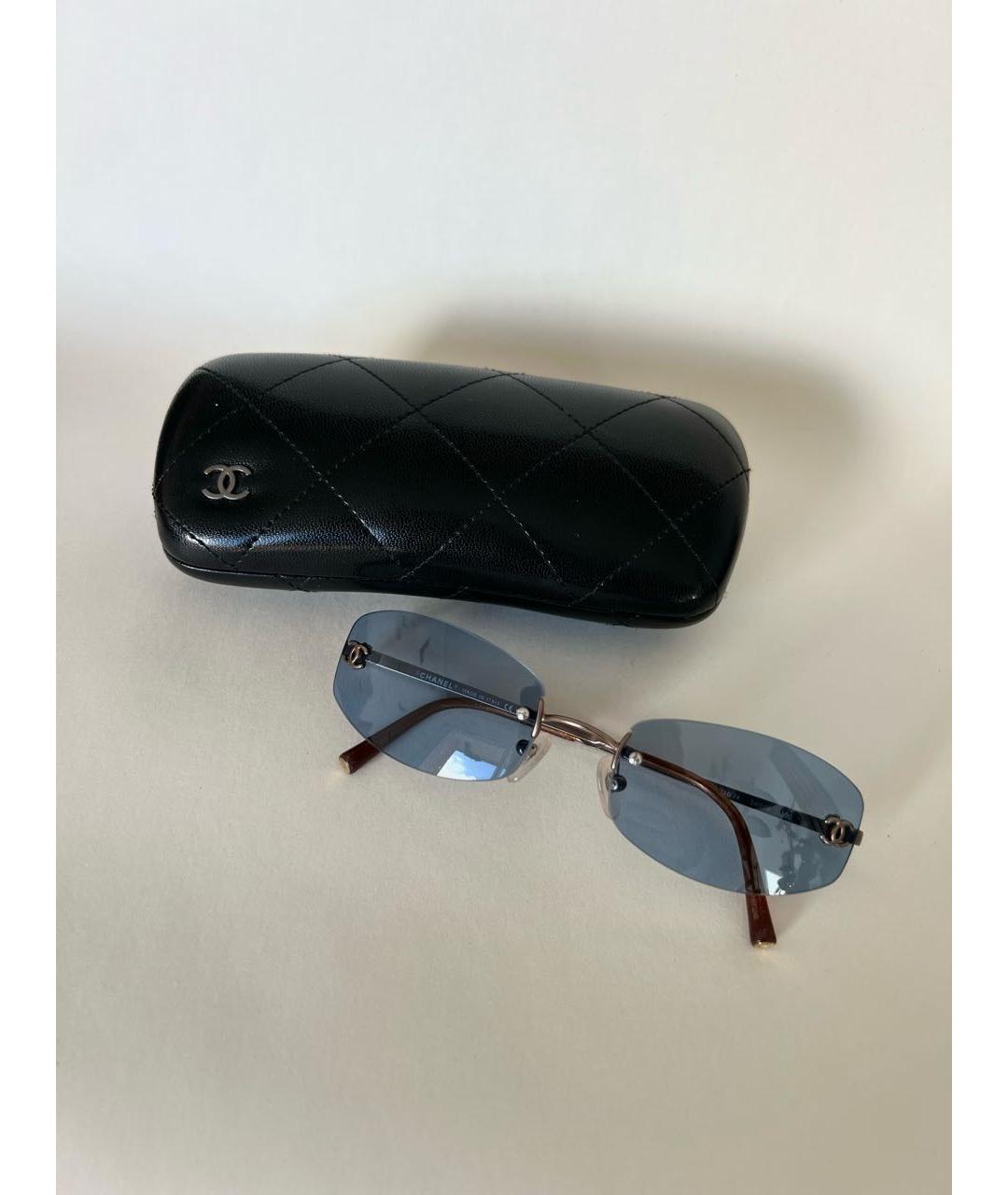CHANEL Голубые металлические солнцезащитные очки, фото 4