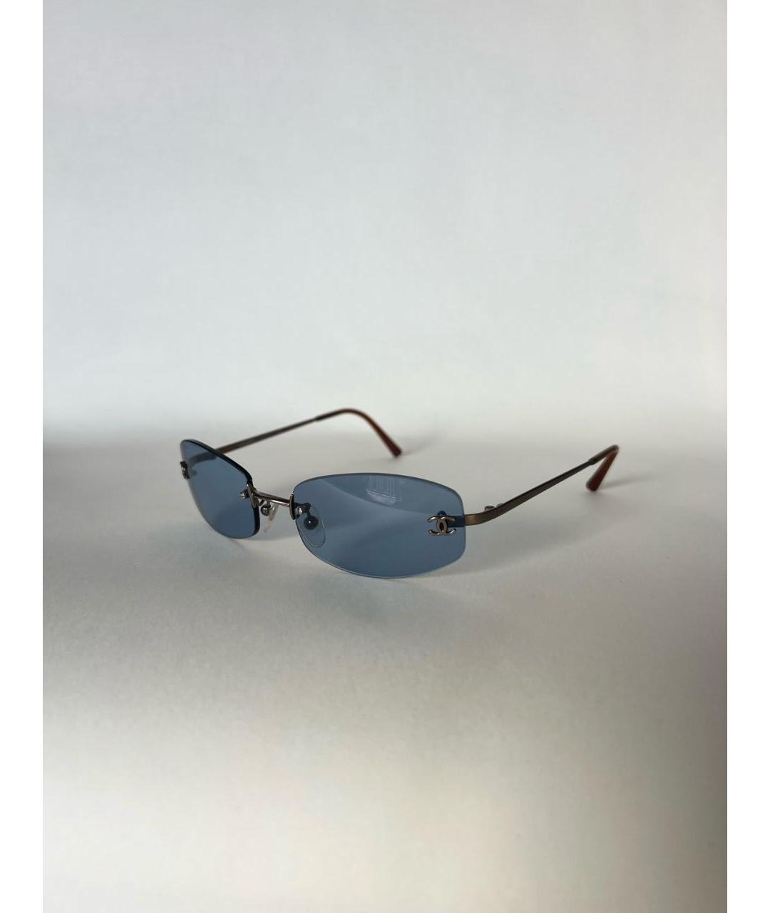 CHANEL Голубые металлические солнцезащитные очки, фото 5
