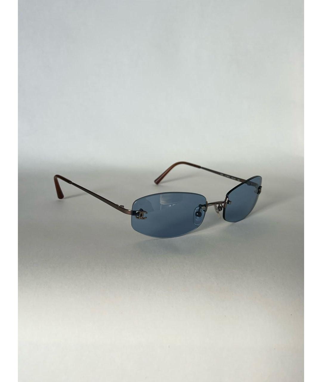 CHANEL Голубые металлические солнцезащитные очки, фото 2