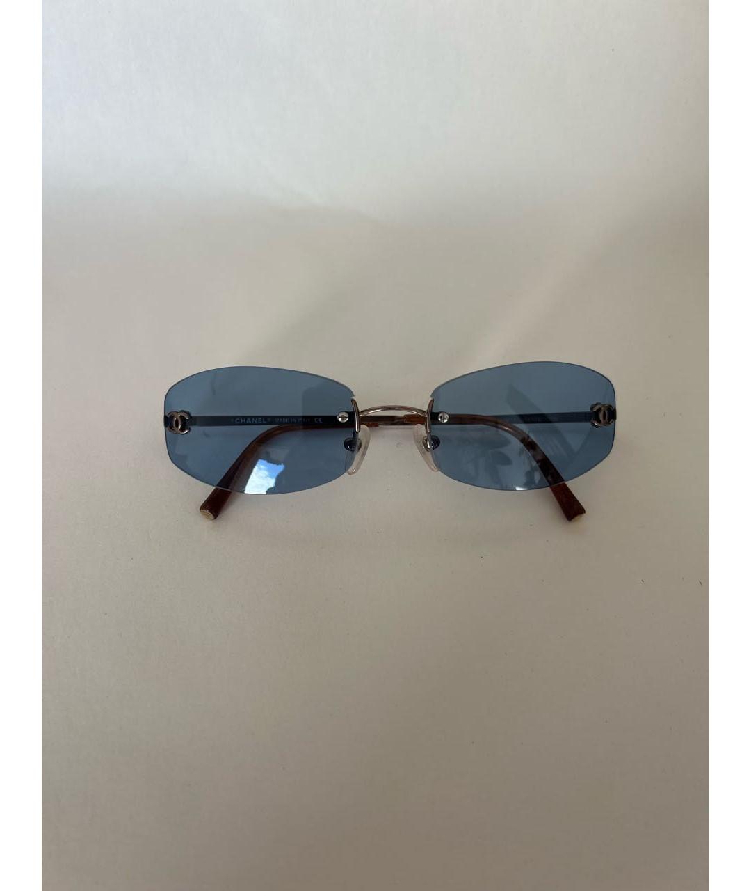 CHANEL Голубые металлические солнцезащитные очки, фото 8