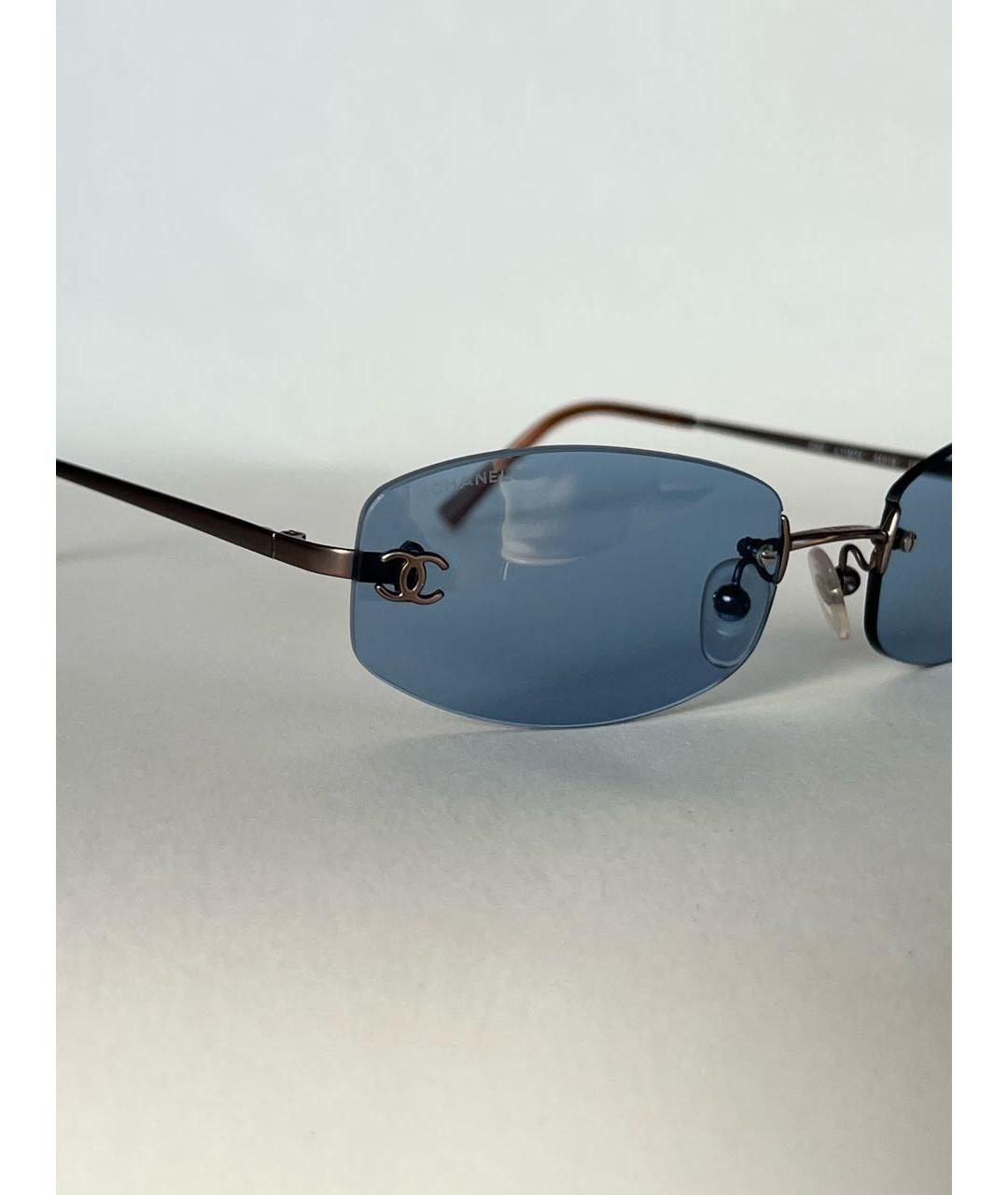 CHANEL Голубые металлические солнцезащитные очки, фото 3