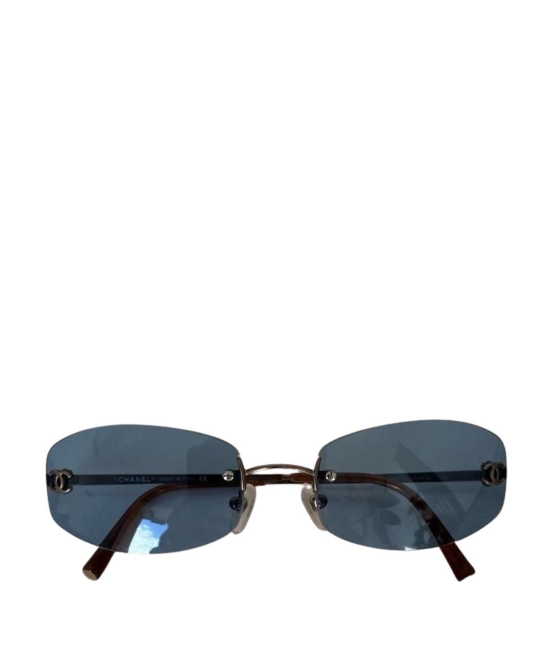 CHANEL Голубые металлические солнцезащитные очки, фото 1
