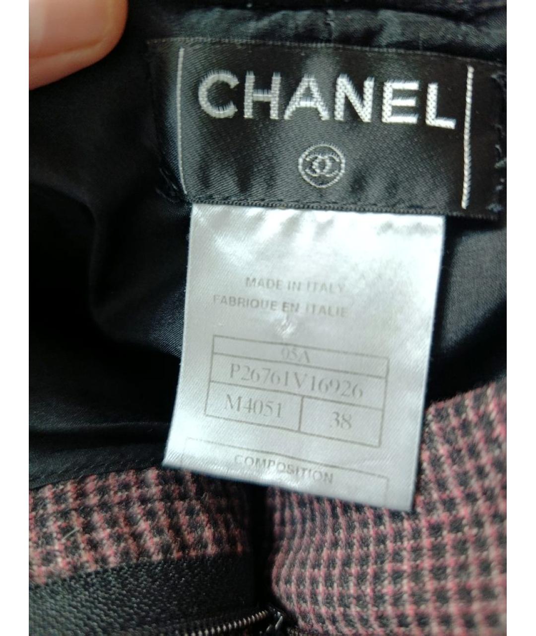 CHANEL Мульти шерстяные прямые брюки, фото 5