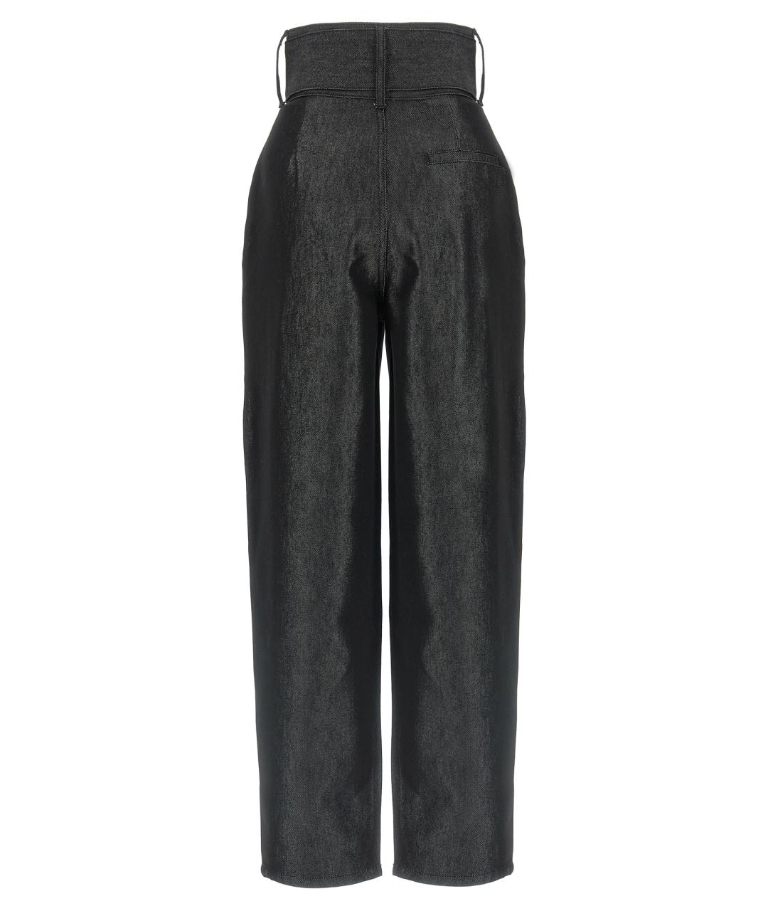 ROTATE Черные хлопковые прямые брюки, фото 2