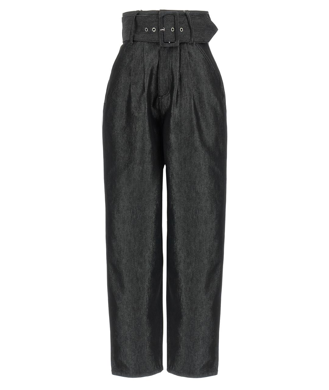 ROTATE Черные хлопковые прямые брюки, фото 1