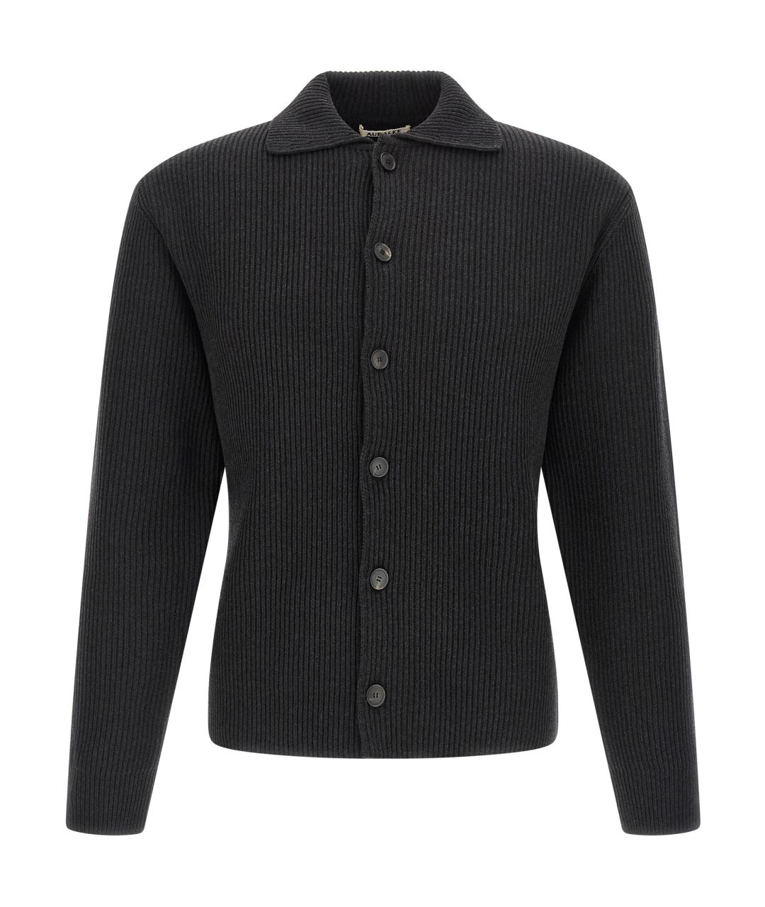 AURALEE Черный шерстяной кардиган, фото 1