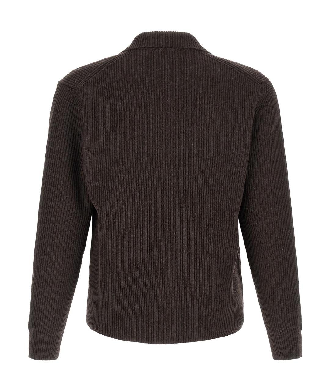 AURALEE Коричневый шерстяной кардиган, фото 2