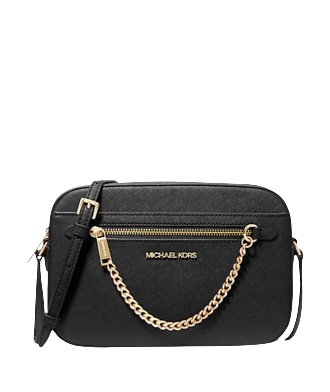 MICHAEL KORS Черная кожаная сумка через плечо, фото 1