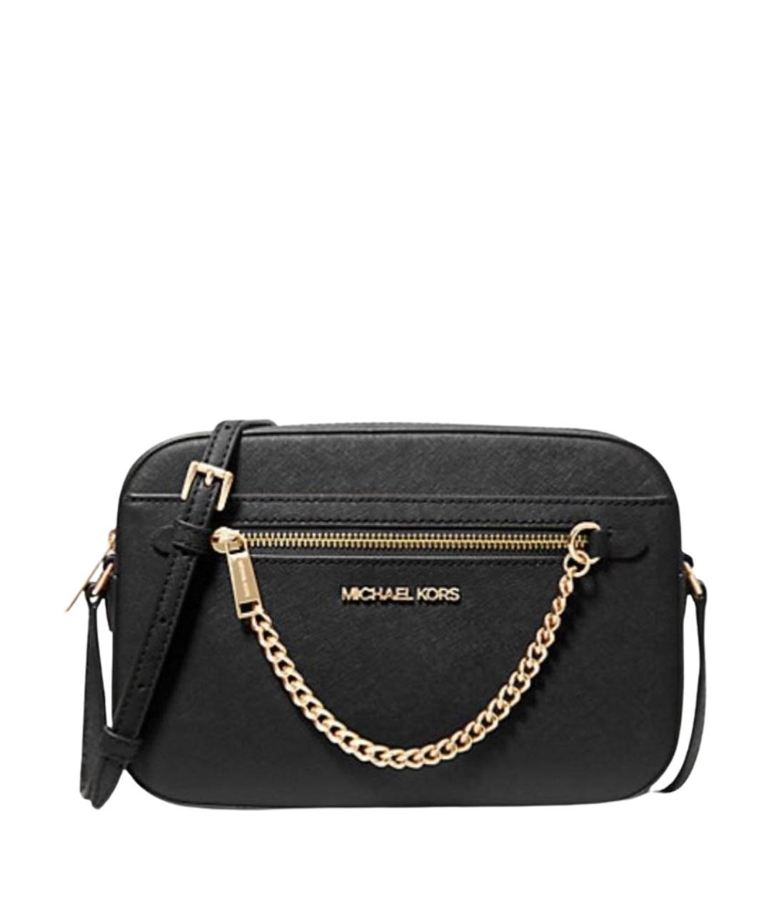 MICHAEL KORS Черная кожаная сумка через плечо, фото 5