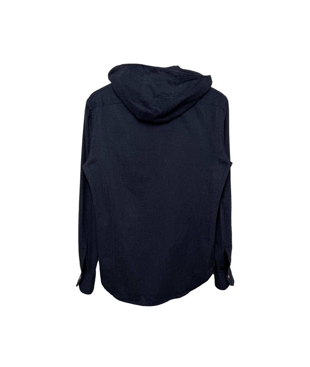 KITON Синяя хлопковая кэжуал рубашка, фото 3