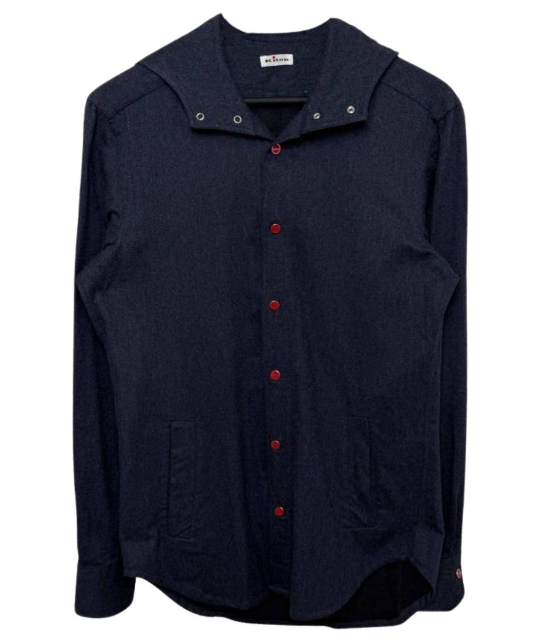 KITON Синяя хлопковая кэжуал рубашка, фото 1