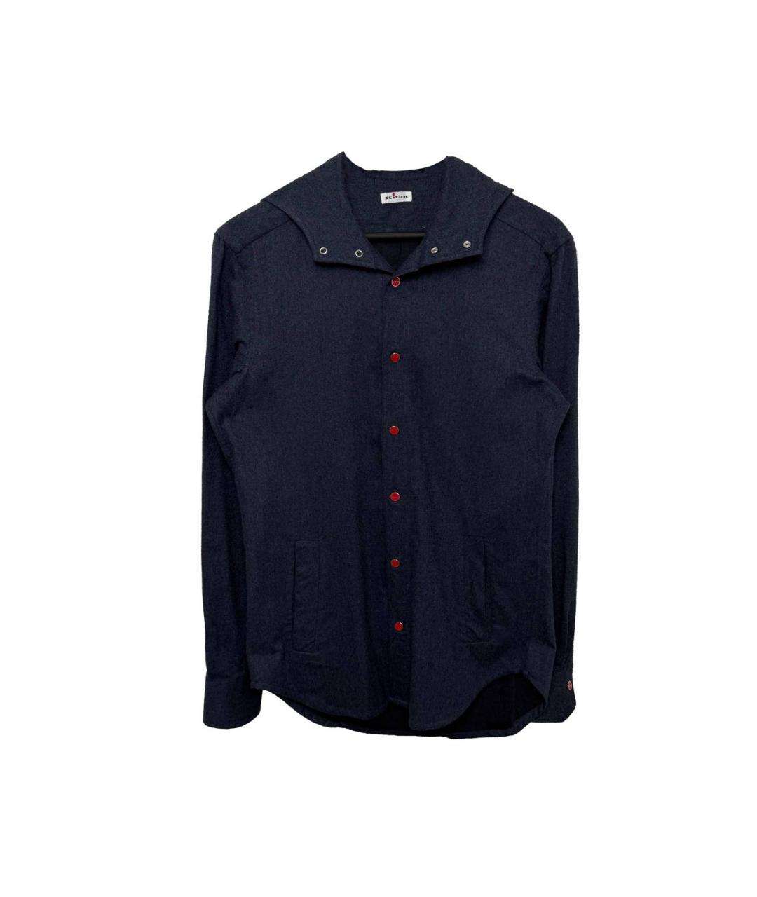 KITON Синяя хлопковая кэжуал рубашка, фото 4