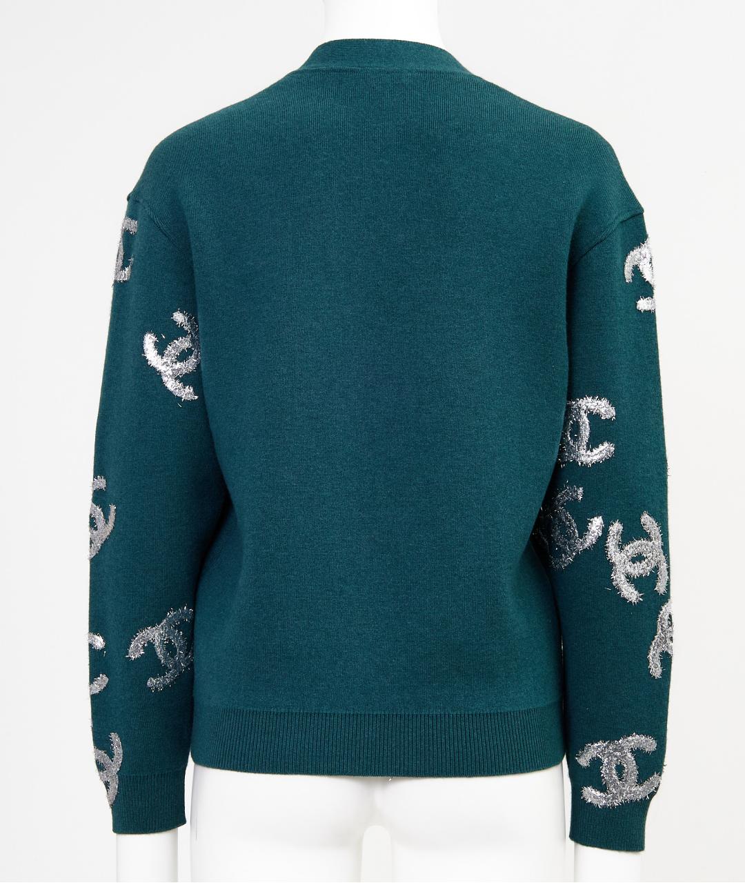 CHANEL Зеленый кашемировый кардиган, фото 2