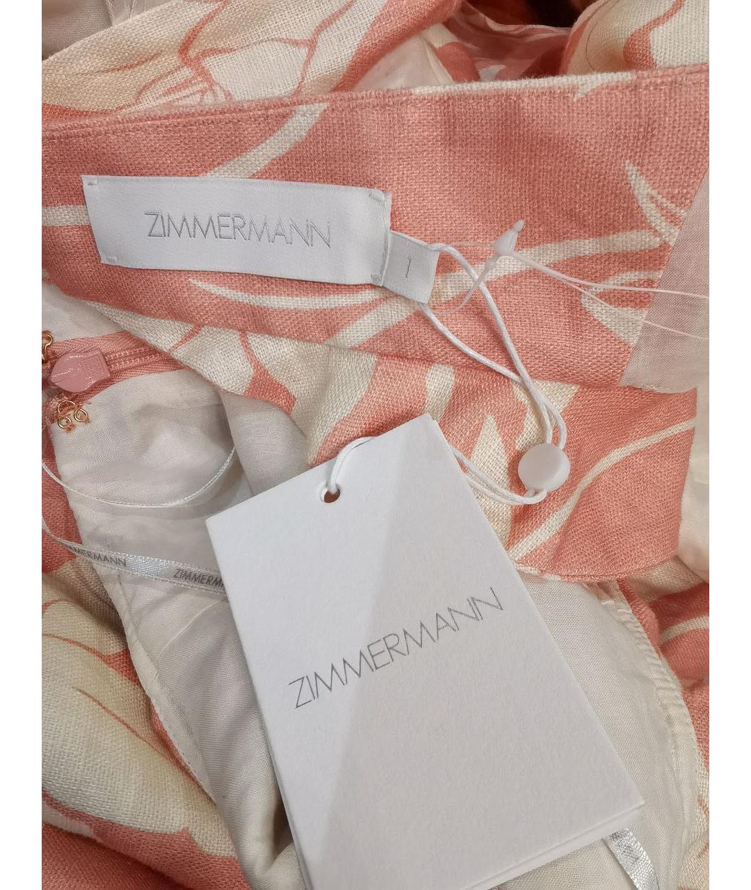 ZIMMERMANN Розовое льняное повседневное платье, фото 3