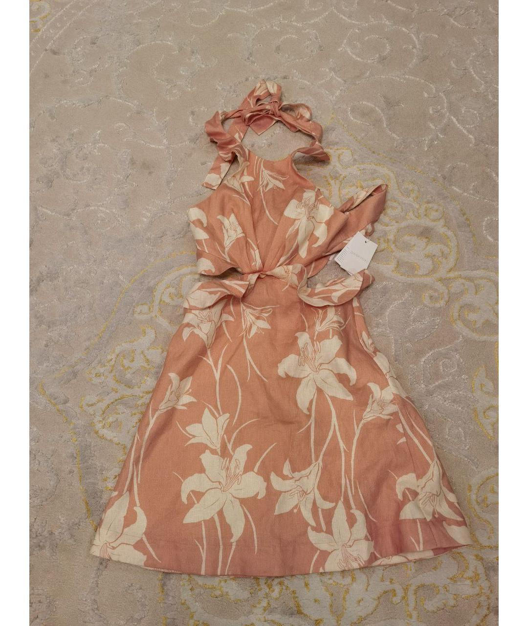 ZIMMERMANN Розовое льняное повседневное платье, фото 5