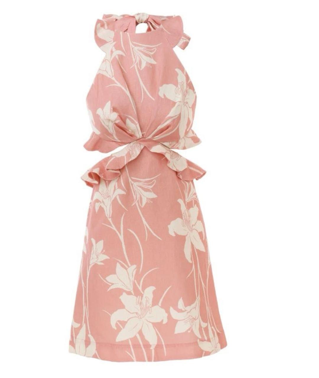 ZIMMERMANN Розовое льняное повседневное платье, фото 1